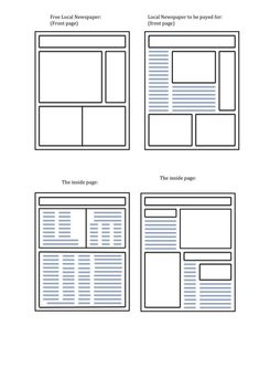 three pages with different lines and shapes on the same page, one is blank for each page