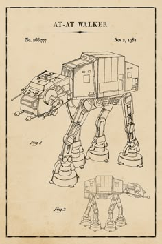 the star wars robot is depicted in this blueprinted drawing, with instructions for how to use it