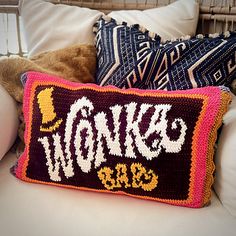 there is a pillow with the word woke on it