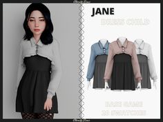 an image of a woman in dress clothes for males and female females, with the name jane on it