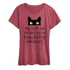 She will love showing off her style with this Women's Life Ruled By Tiny Overlord Cat Graphic Tee. FEATURES Short sleeves CrewneckFABRIC & CARE Solid Color: Cotton ; Heather Colors: Cotton/Polyester Machine wash Imported Size: Small. Color: Med Red. Gender: female. Age Group: adult. Cat Graphic Tee, Life Rules, Cat Graphic, How To Show Love, Women Life, Her Style, Womens Tees, Graphic Tee, Graphic Tees