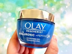 Olay Hyaluronic + Peptide 24 Hydrating Gel Cream Moisturizer, handheld. Cream Moisturizer, Olay Regenerist, Gel Cream, Moisturizer Cream, Fragrance Free Products