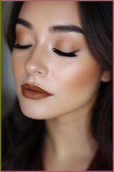 Discover 22 fresh fall makeup looks for 2024! From subtle glam to bold statements, elevate your autumn beauty game with these trendy ideas. Earth Tone Bridal Makeup, Wedding Fall Makeup Brides, Fall Make Up 2024, Fall Bridesmaid Makeup Brown Eyes, Warm Autumn Makeup Looks, Winter Bridesmaid Makeup, Fall Wedding Makeup For Brown Eyes, Fall Bridesmaid Makeup, Business Makeup Look