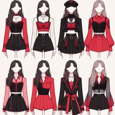 Presentation Clothes Outfits, Aespa Drama Inspired Outfits, Outfits For Performing On Stage, Red Performance Outfits Kpop, Kpop Idol Stage Outfits Ideas, Kpop Dress Outfits Stage, K Pop Stage Outfits Ideas, Kpop Clothes Inspired Outfits, Red Performance Outfits