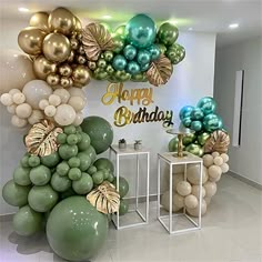 a birthday party with balloons and decorations