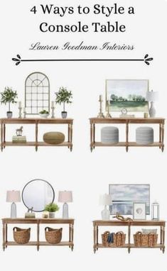 four ways to style a console table