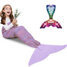 PRICES MAY VARY. 100% Acrylic Imported 🎊 Mermaid Blankets for Kids and Adults -- Kids blanket size is around 55x28 in (140x70 cm)Adults blankt size is about 71 x36 inch(180x90 cm). Made of Eco-friendly and Skin-friendly fabric without any allergies. Mermaid blanket suitable blanket gift toy for girl, top gifts for 3-7 year old girls. 💯 Hand Knitted Crocheted Mermaid Blanket -- AmyHomie's mermaid tail blanket were crocheted by hand, so it is more elegant and exquisite than those made by machine Crochet Sleeping Bag, Crochet Mermaid Blanket, Mermaid Tails For Kids, Mermaid Toys, Mermaid Tail Blanket, Soft Crochet, Crochet Mermaid, Mermaid Gifts, Girl Rainbow