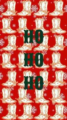 a red and white christmas card with the words oh hoo on it in black letters