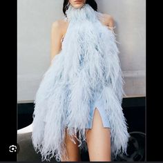 New Without Tags Womens Eu 40 Feather And Bead Accents, Buttons At Base Of Neck Are Pearl. Sold Out Halterneck Mini Dress, The Attico, 2022 Fashion, Party Outfits, Fall 2022, Pre Fall, Fashion Photographer, Fashion Magazine, Fashion News