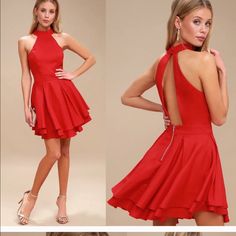 Nwt Open Back Flowy Skater Skirt Red High Neck Dress, Lulus White Dress, Blue Lace Maxi Dress, Backless Lace Dress, White Corset Dress, Lulus Maxi Dress, Skater Mini Dress, Burgundy Maxi Dress, Pink Ruffle Dress