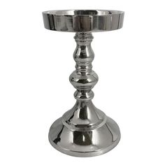 a metal candle holder on a white background