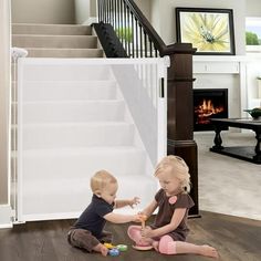 baby gate Size: 33" Tall x 71" Wide.  Color: White. Baby Gate With Door, Best Baby Gates, Retractable Dog Gate, How To Install Baseboards, Cat Gate, Baby Gate For Stairs, Retractable Baby Gate, Kids Gate, Retractable Gate