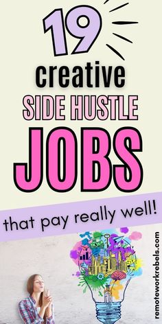 19 best creative side hustle jobs that pay reallyy well. These passive income ideas for creatives are fun and easy to get started with and can ern you another $100 or more a day. Get started with these creative side hustle ideas to boost your finances each month.