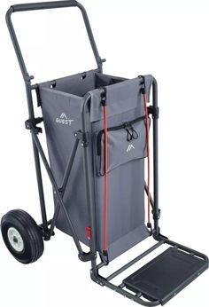 a gray and black cart with wheels