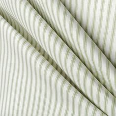 green and white striped fabric close up