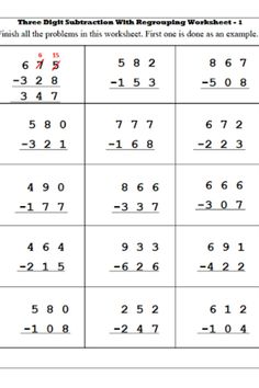 two digit subtraction worksheet with the same number and numbers on it