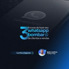 an advertisement for whatsapp com on a cell phone with the caption'whatsapp bombar '