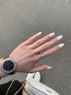 Classy Almond Nails, Best Summer Nails, Blue Gel Nails, Summer Nails Ideas, Beauty Hacks Nails