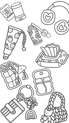 coloring pages for kids with different items to color