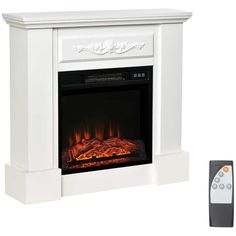 an electric fireplace with remote control