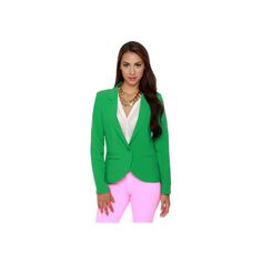 Cute Kelly Green Blazer - Women's Blazer - Green Jacket - $35.00  Awesome interview piece w navy skirt.... Womens Green Blazer, Green Blazer Outfit, Trendy Outerwear, Green Blazer, Cute Jackets, Blazer Outfits, Apple Green, Junior Outfits, Linen Blazer