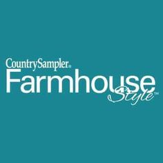 the country sample farmhouse style logo on a teal green background with white lettering