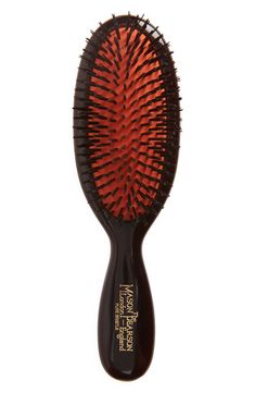 What it is: An ultimate grooming tool developed and patented more than 100 years ago made from the finest, premium-grade boar bristle that is gentle on the hair and scalp.Who it's for: Anyone with fine to normal hair types.What it does: Brushing with a Mason Pearson hair brush is the best way to distribute the natural oils while exfoliating the scalp and stimulating circulation of the hair follicles. The patented pneumatic cushion conforms to the contours of the scalp, which optimizes brushing with minimal effort. 6 3/4" brush length; 3 1/2" head length; 2" width No animals were harmed in the collection of the boar bristle Made in the UK Boar Hair Brush, Boar Bristle Hair Brush, Boar Bristle Brush, Mason Pearson, City Hall Wedding, Hair Follicles, Bristle Brush, 100 Years Ago, Normal Hair