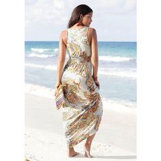 This beautiful maxi dress is perfect for your next vacation. * Decorative springs on the straps * Smocked waistline * Print may vary * Length approx. 54.25 inches * 100% Viscose. LIPR: Sustainable Viscose. Imported. * Machine wash cold with like colors, inside out * Hang to dry or lay flat Bandeau Maxi Dress, Bodycon Evening Dress, Maxi Dress Floral, Sundress Summer, Ruched Maxi Dress, Beautiful Maxi Dresses, Fishtail Dress, Short Sleeve Maxi Dresses, Women Halter