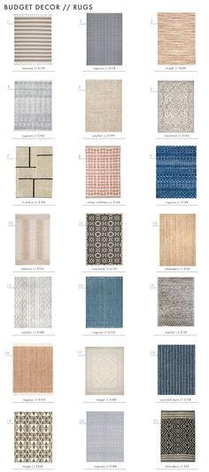 the color scheme for rugs in different colors