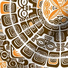 an orange and brown pattern on white paper