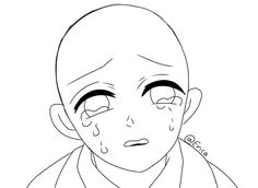 an anime character with tears on his face