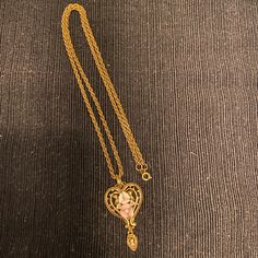 This Antique Looking Necklace Is Brand New. The Chain Itself Is 11 1/2” Long Not Including The Heart Pendant. With The Pendant The Total Length Is 13 1/2” Long. Necklace Ideas, The Chain, Gold Heart, Flower Necklace, Heart Of Gold, Heart Pendant, Womens Jewelry Necklace, Jewelry Necklaces, Womens Sizes