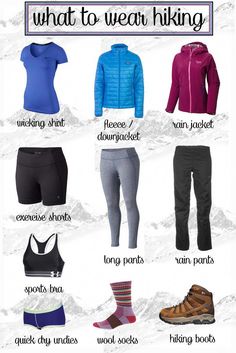 an image of what to wear hiking in the winter and fall months with text overlay