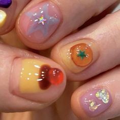 Pasta Nail Art, Hippie Nails, Pretty Gel Nails, Really Cute Nails, Funky Nails, الرسومات اللطيفة, Swag Nails