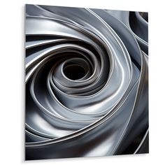 an abstract silver metal background with swirls and curves canvas wall art print by panoramic images