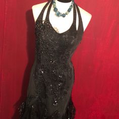 A Stunningly Dark Denim Dress. Accented With Beautiful Lace And Sequins. It Is A Backless Dress With A Mermaid Skirt Comes With A Complimentary Fashion Scarf! Jean Dress, Fashion Scarf, Mermaid Skirt, Dresses Backless, A Mermaid, Boutique Dresses, Dark Denim, Scarf Styles, Jeans Dress