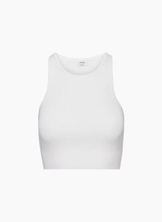 Fitted Seamless Crop Top, Fitted Tank Crop Top For Everyday, Everyday Fitted Tank Crop Top, Basic Spring Crop Top, Chic Seamless Crop Top, Chic Seamless Everyday Crop Top, Chic Seamless Crop Top For Everyday, Solid Color Crop Top With Ribbed Neckline For Spring, Spring Solid Crop Top With Ribbed Neckline