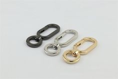 "Swivel Lever Snap Hook 1/2\" 13mm Metal Spring Push Gate Purse Clip Clasp Heavy Duty Handbag Bag Making Replacement Hardware Size: inner diameter - 13mm / approx. 1/2\" Color: Gold; Silver; Gunmetal Black. Material: Alloy (lead and nickel free). Quantity: Please select the quantity above. \"Total Quantity\" is the quantity in one pack. \"Quantity\" is how many packs you need. Condition: Brand New. Small imperfections (bubbles, scratches, plating flaws, etc.) are allowed and not considered as a Handbag Hardware, Diy Backpack, Kumihimo Bracelets, Studded Nails, Metal Spring, Metallic Purse, Handbag Handles, How To Make Handbags, Purse