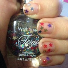 Chipped Nail Polish Aesthetic, Short Painted Nails, Really Cute Nails, Star Nails, Dream Nails, Funky Nails, Dope Nails, Swag Nails, How To Do Nails