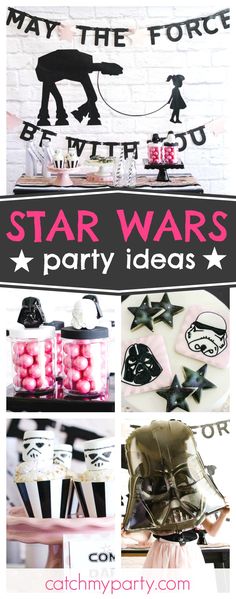 star wars party ideas with pink and black decorations