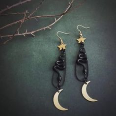 Black Serpent and Moon Earrings sold by KoKo Fashion. Shop more products from KoKo Fashion on Storenvy, the home of independent small businesses all over the world. Earring Styling, Black Serpent, Snake Gift, Serpent Snake, Snake Earrings, Moon Earrings, Online Fashion Stores, Online Bags, Unique Earrings