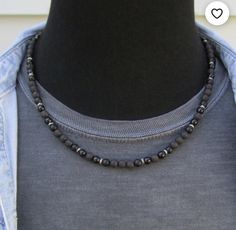 Mens Choker Necklace, Beaded Necklace Black, Sandalwood Bracelet, Holly Springs Nc, Hematite Necklace, Black Onyx Necklace, Mens Jewelry Necklace, Chakra Necklace