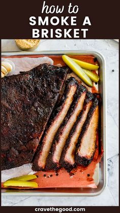 How To Smoke A Brisket! This is one of the best-smoked brisket recipes. I'll walk you through how to make trim, how to smoke, what temperature to stop. This smoked brisket recipe makes it incredibly easy to have a delicious tender brisket on any electric smoker, pellet grill like a Traeger or Pit Boss or charcoal grill! | cravethegood.com Best Smoked Brisket Recipe, Smoked Brisket Chili, Smoked Ham Recipe, Brisket Flat, Tender Brisket, Brisket Recipes Smoked, Brisket Rub, Easy Summer Side Dishes, Brisket Recipe