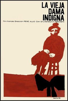 an advertisement for the film la vieja dama indigna with a man sitting on