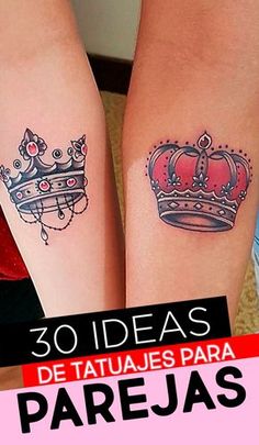 Couple Goal Tattoos, Coronas Tattoo, Royalty Tattoo, Crown Tattoos For Women, Tattoo Couples, King Queen Tattoo, Queen Crown Tattoo, Crown Tattoos