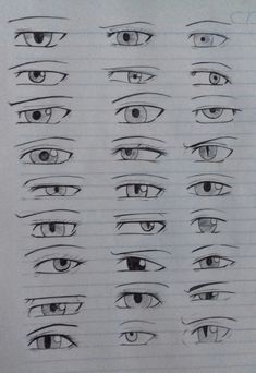 a bunch of different types of eyes drawn in pencil on paper with the words, how to draw an eye