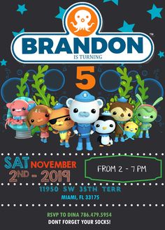 the poster for brandon's 5th birthday party