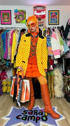 Edgy Maximalist Outfits, Campy Outfit, Maximalist Outfits Vintage, Eclectic Maximalism Outfit, Maximalism Fashion Aesthetic, Maximalist Colorful Outfits, Gaudy Fashion, 80s Maximalism Fashion, Sara Camposarcone