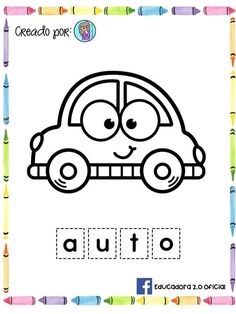 a coloring page with an image of a car