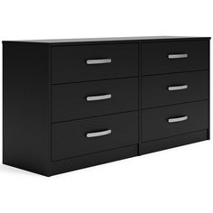 an image of a black dresser with drawers